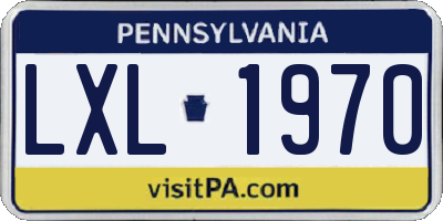 PA license plate LXL1970