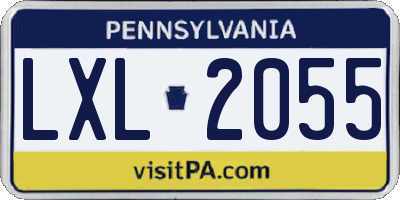 PA license plate LXL2055