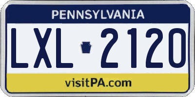 PA license plate LXL2120