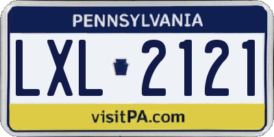 PA license plate LXL2121