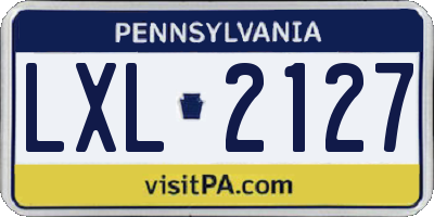PA license plate LXL2127