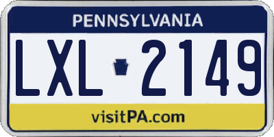 PA license plate LXL2149