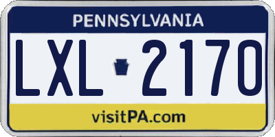 PA license plate LXL2170