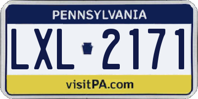 PA license plate LXL2171