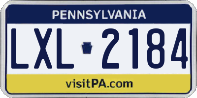 PA license plate LXL2184
