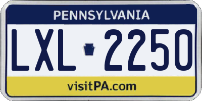 PA license plate LXL2250