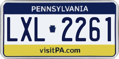 PA license plate LXL2261
