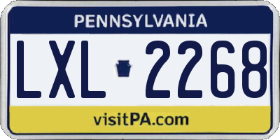 PA license plate LXL2268
