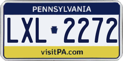 PA license plate LXL2272