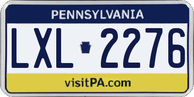 PA license plate LXL2276