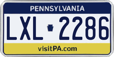 PA license plate LXL2286