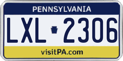 PA license plate LXL2306