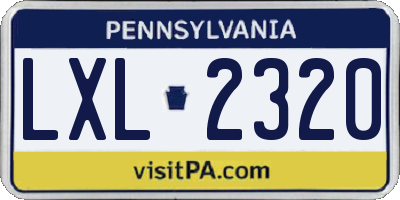 PA license plate LXL2320