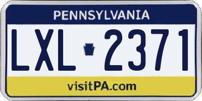 PA license plate LXL2371