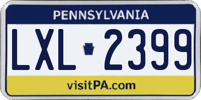 PA license plate LXL2399