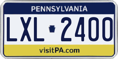 PA license plate LXL2400