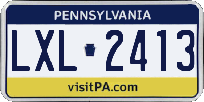 PA license plate LXL2413