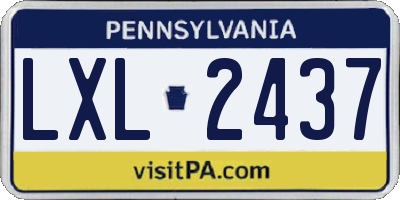 PA license plate LXL2437