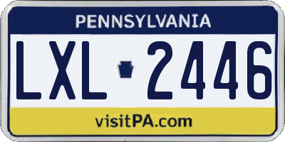 PA license plate LXL2446