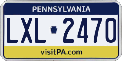 PA license plate LXL2470