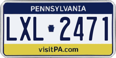 PA license plate LXL2471