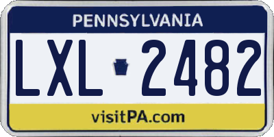 PA license plate LXL2482