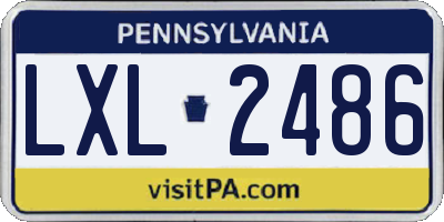 PA license plate LXL2486