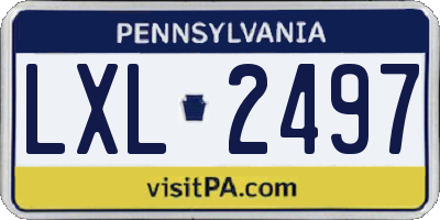 PA license plate LXL2497