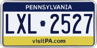 PA license plate LXL2527
