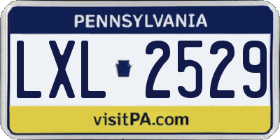 PA license plate LXL2529