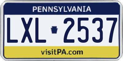 PA license plate LXL2537
