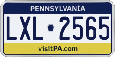 PA license plate LXL2565