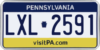 PA license plate LXL2591