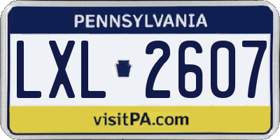 PA license plate LXL2607