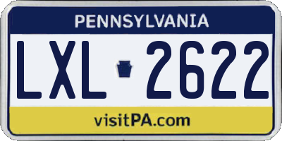 PA license plate LXL2622