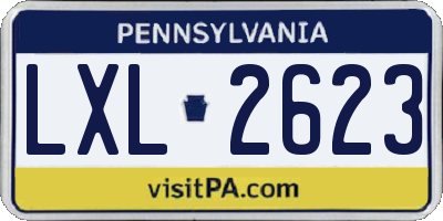 PA license plate LXL2623