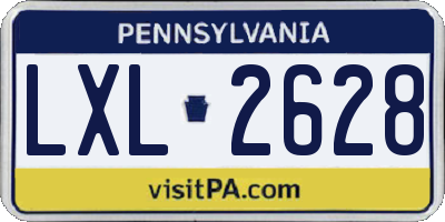 PA license plate LXL2628