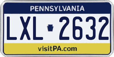 PA license plate LXL2632