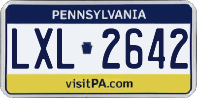 PA license plate LXL2642