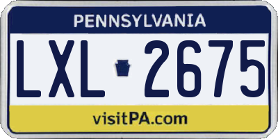 PA license plate LXL2675