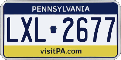 PA license plate LXL2677