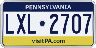 PA license plate LXL2707