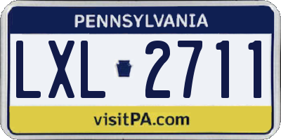 PA license plate LXL2711