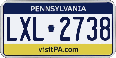 PA license plate LXL2738