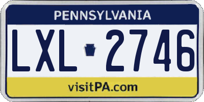 PA license plate LXL2746