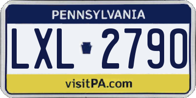 PA license plate LXL2790