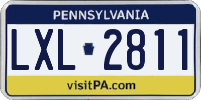 PA license plate LXL2811