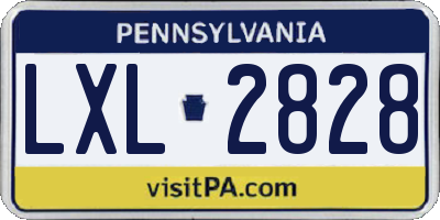 PA license plate LXL2828