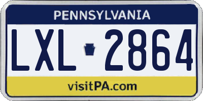 PA license plate LXL2864
