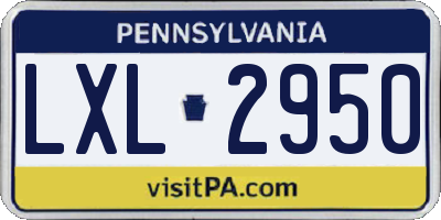 PA license plate LXL2950